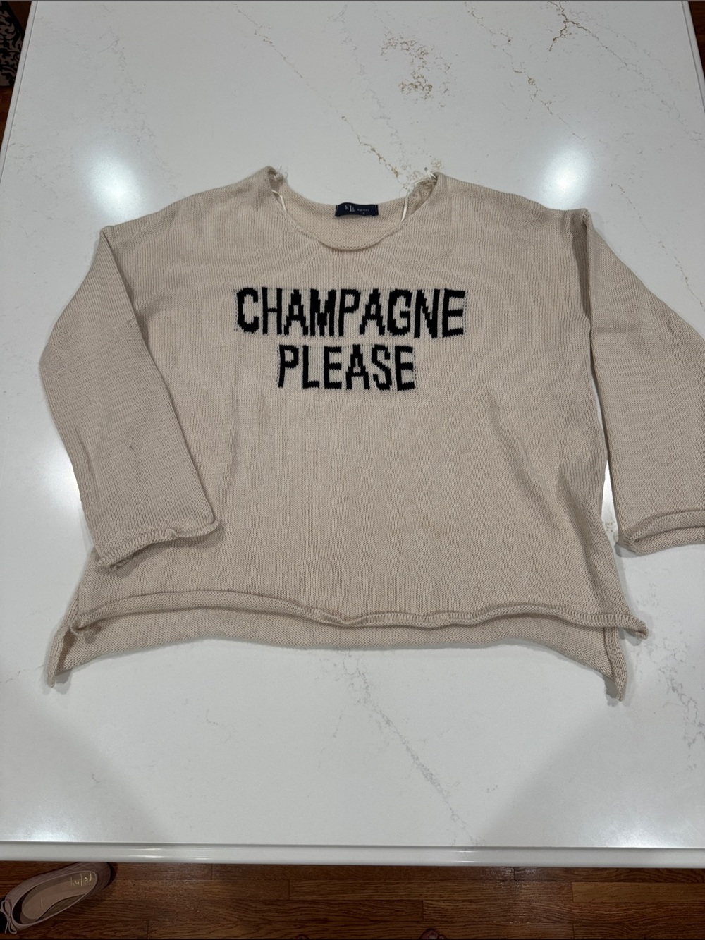 Women's Cream 'Champagne Please' Crewneck Sweater